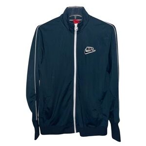 Nike Vintage Track Jacket Women’s Blue Full Zip Embroidered Chest Logo Size XL